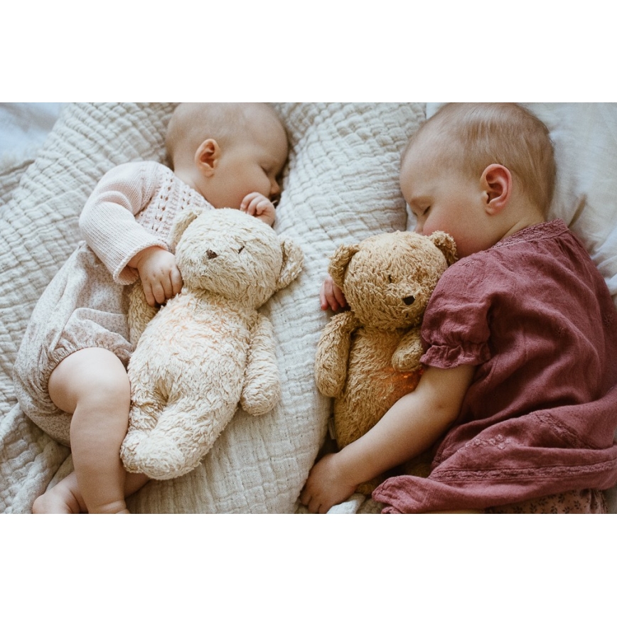 Moonie - Kuscheltier mit Melodie und Licht kleiner Bär 2.0 organic rosa