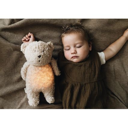 Moonie - Kuscheltier mit Melodie und Licht kleiner Bär 2.0 organic Sand