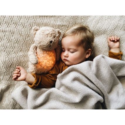 Moonie - Kuscheltier mit Melodie und Licht kleiner Teddybär öko honigfarben Natur