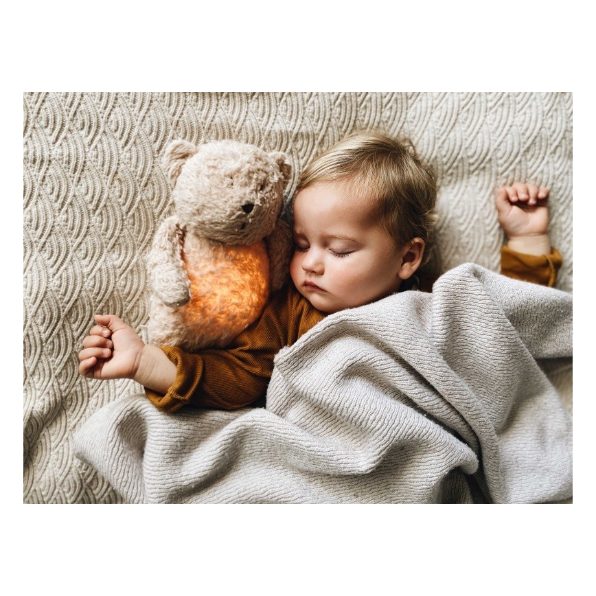 Moonie - Kuscheltier mit Melodie und Licht kleiner Teddybär öko honigfarben Natur