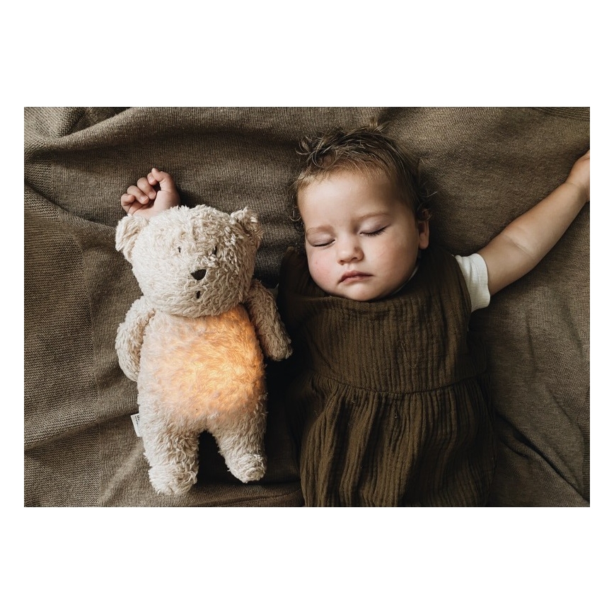 Moonie - Kuscheltier mit Melodie und Licht kleiner Teddybär öko honigfarben Natur