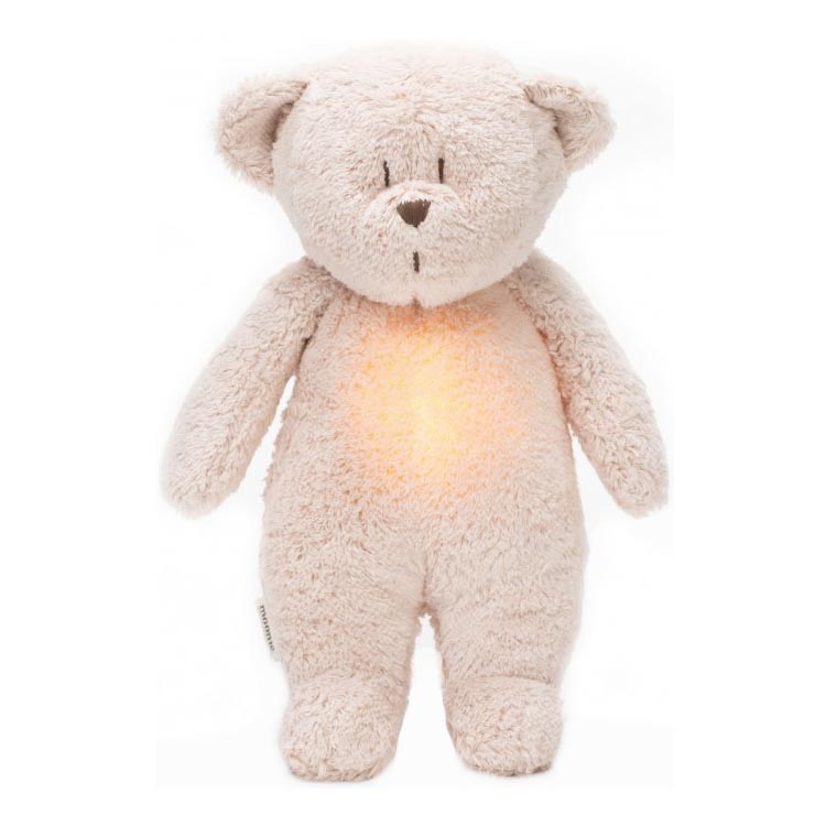 Moonie - Kuscheltier mit Melodie und Licht kleiner Teddybär öko rosa Natur