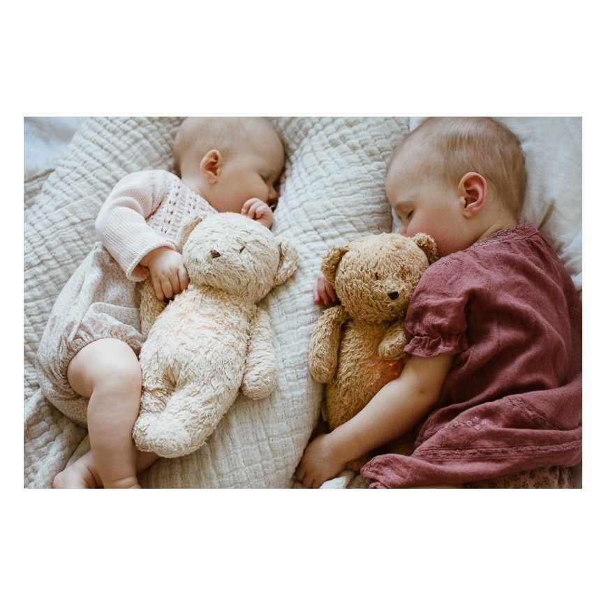 Moonie - Kuscheltier mit Melodie und Licht Teddybär Bio karamell Natur
