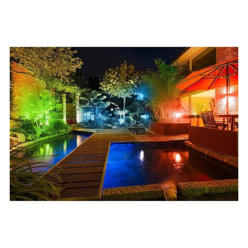 Müller-Licht - Dimmbarer LED-RGBW-Strahler für den Outdoor-Bereich LED/10W/230V IP65 + Fernbedienung