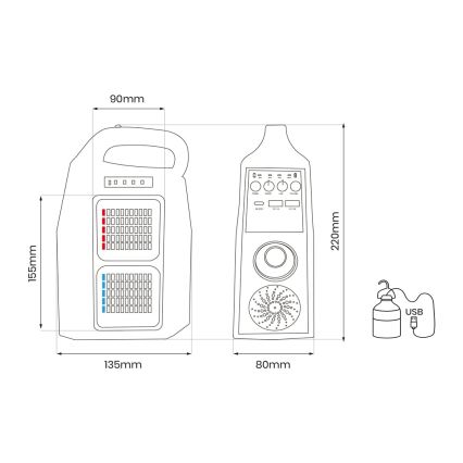 Multifunktionale LED-Solarleuchte mit Lautsprecher und Powerbank LED/5W/7200mAh IP65