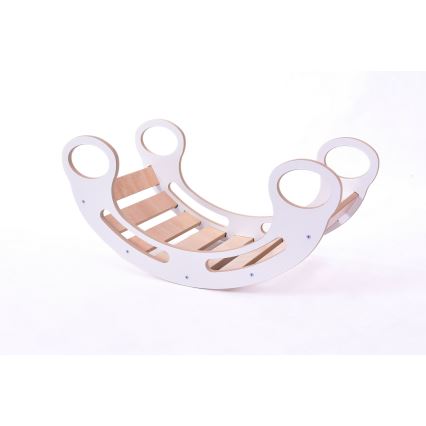 Multifunktionale Montessori-Schaukel Weiß/Ahorn