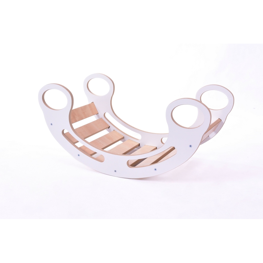 Multifunktionale Montessori-Schaukel Weiß/Ahorn