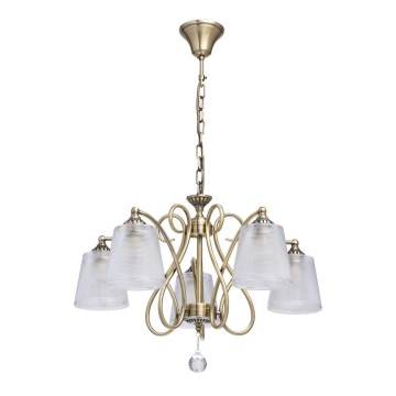 MW-LIGHT 372013205 - Kristall-Kettekronleuchter MONICA 5xE14/40W/230V