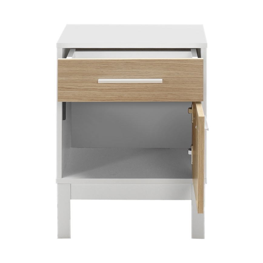 Nachttisch 60x45 cm weiß/braun