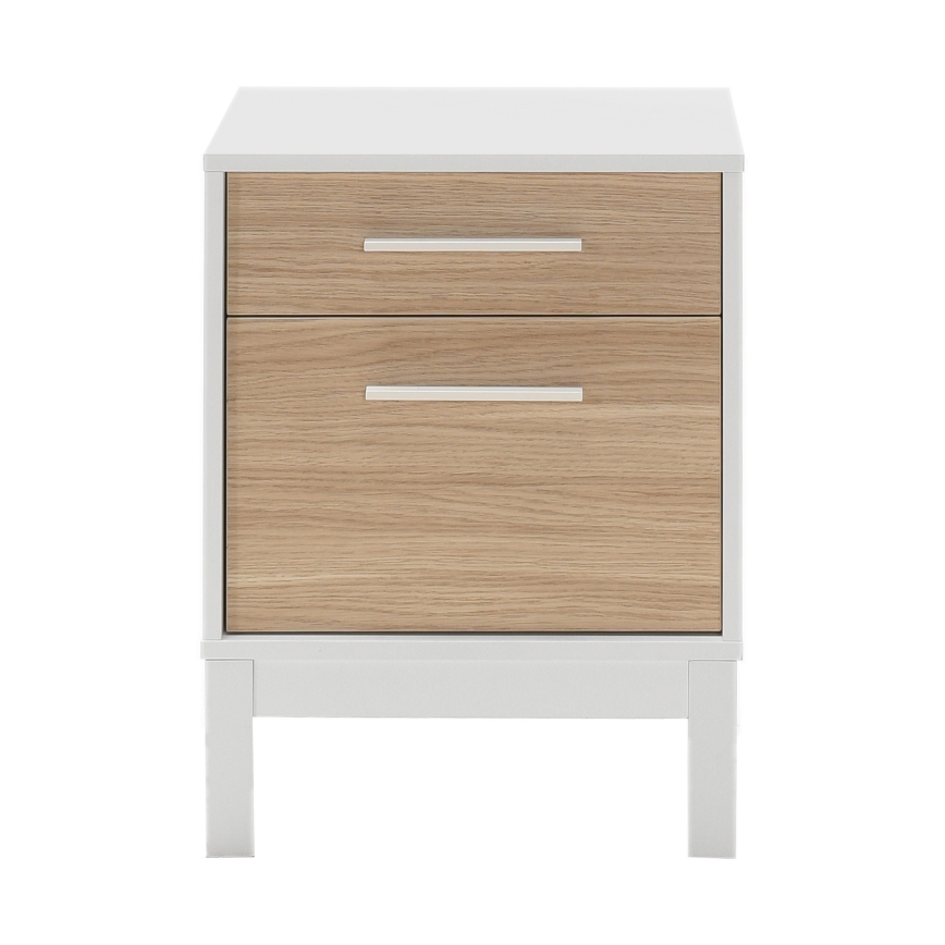 Nachttisch 60x45 cm weiß/braun