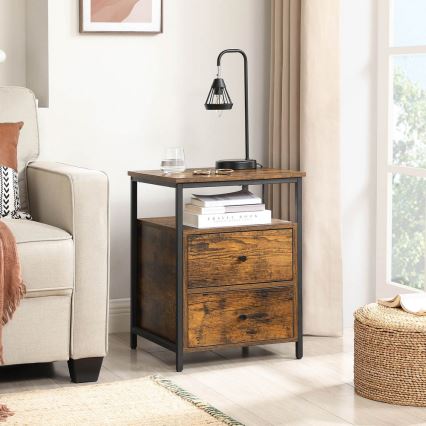 Nachttisch ARIN braun/schwarz