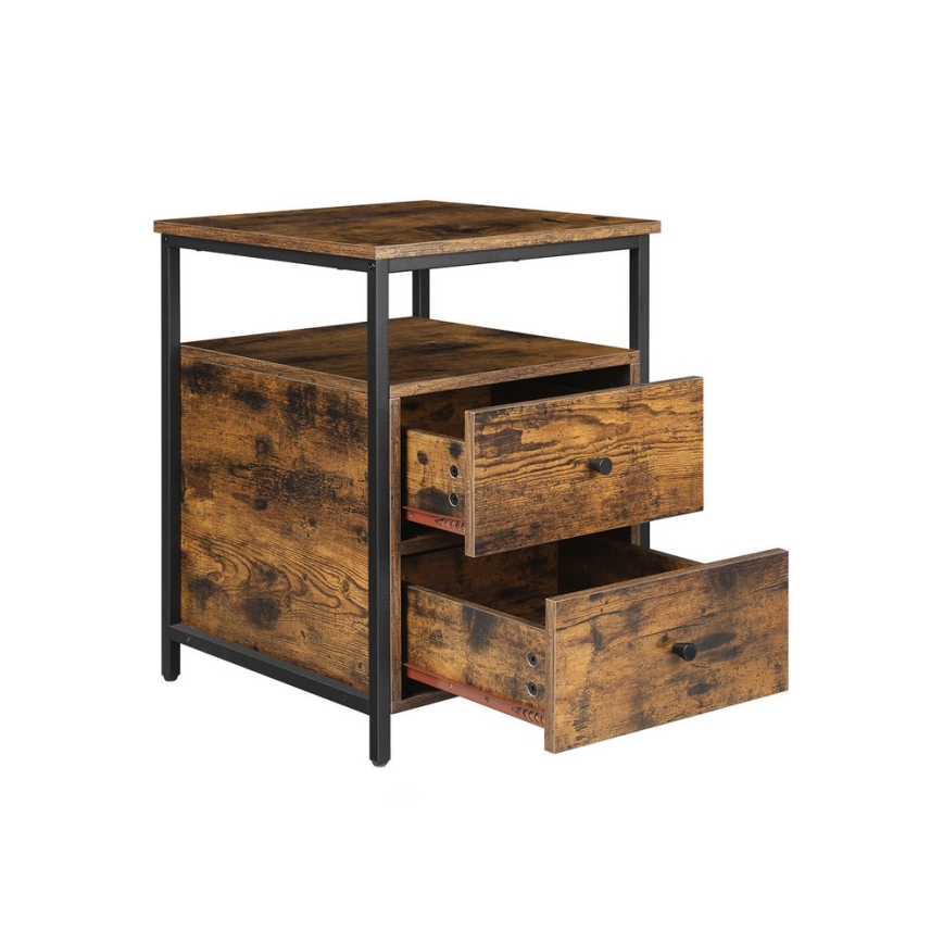 Nachttisch ARIN braun/schwarz