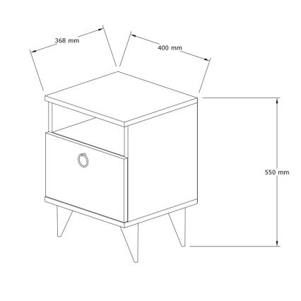 Nachttisch BARLO 40 x 37 cm, braun