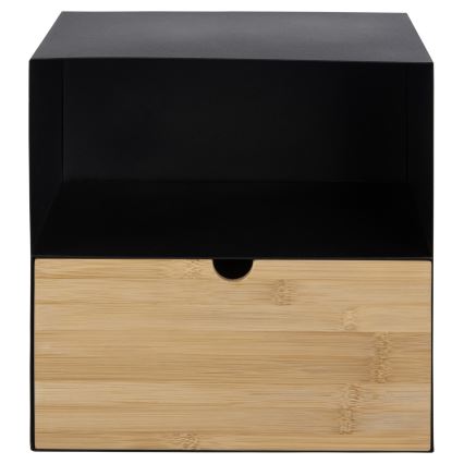 Nachttisch mit Wandmontageoption BEKIM schwarz/Bambus