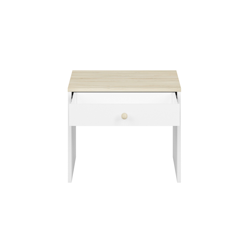 Nachttisch BUBO 58x69 cm weiß/beige