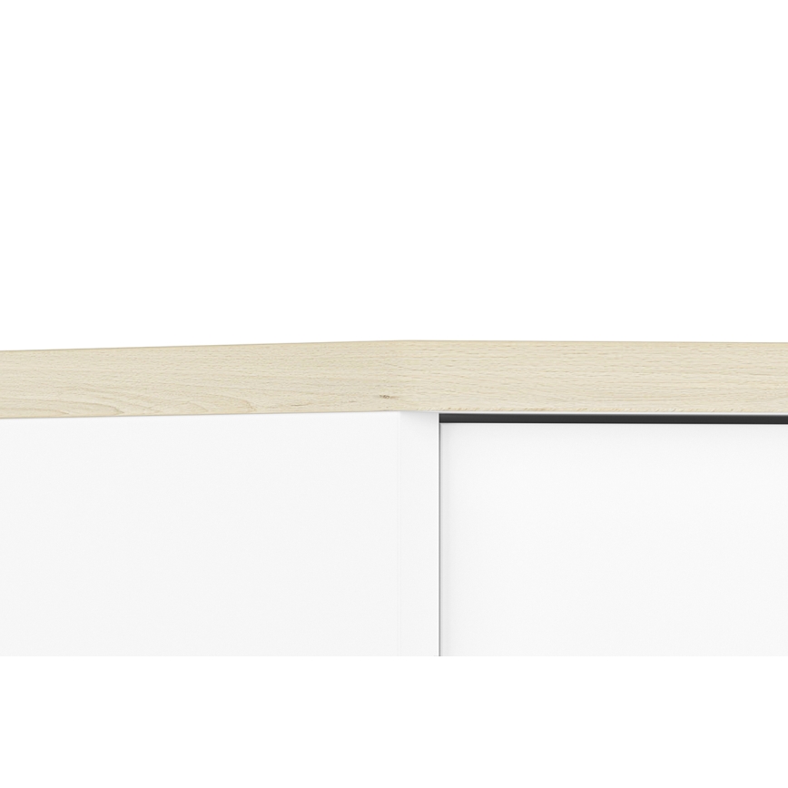 Nachttisch BUBO 58x69 cm Weiß/helles Buchenholz