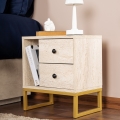 Nachttisch GLIMMER 50x45,2 cm beige/golden