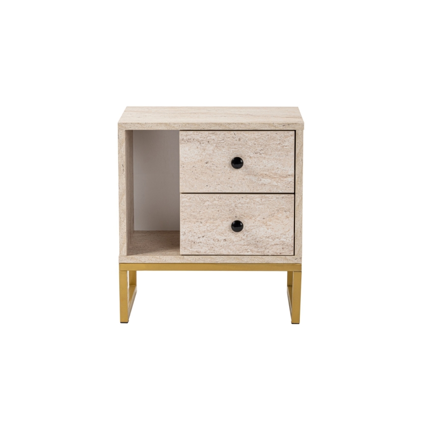 Nachttisch GLIMMER 50x45,2 cm beige/golden