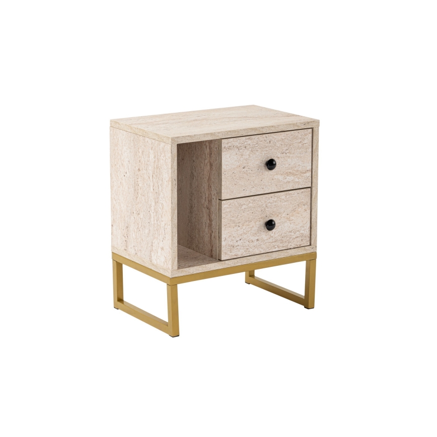 Nachttisch GLIMMER 50x45,2 cm beige/golden
