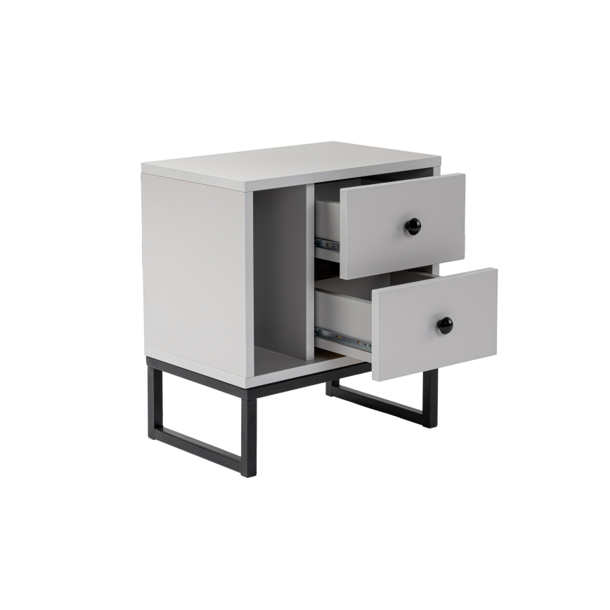Nachttisch GLIMMER 50x45,2 cm grau/schwarz