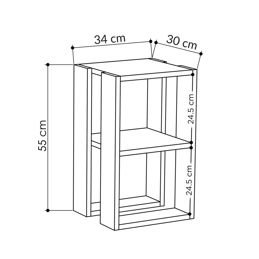 Nachttisch LONIE 55x30 weiß