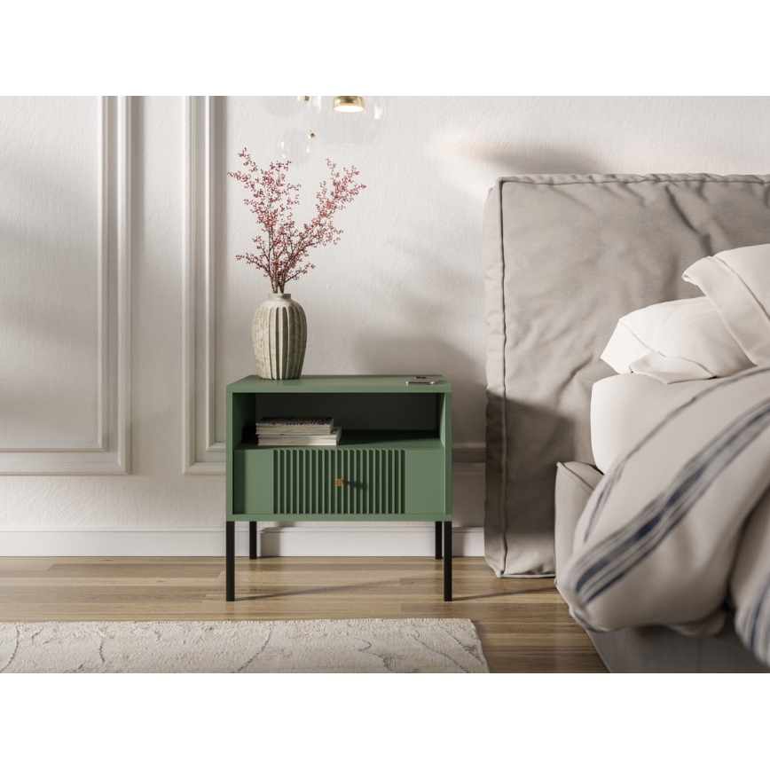 Nachttisch LUE – grün/schwarz
