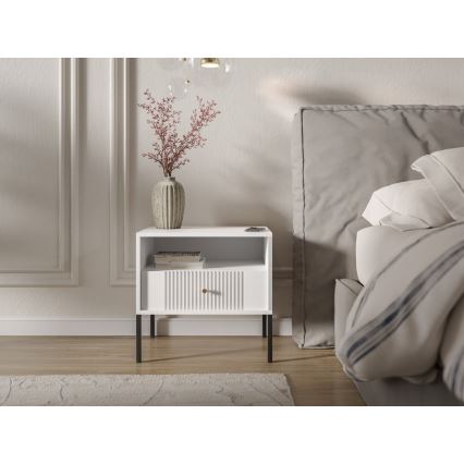 Nachttisch LUE weiß/schwarz