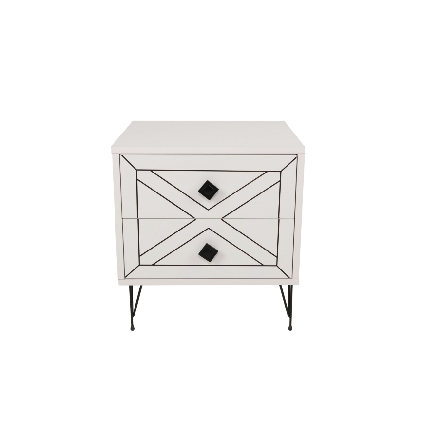 Nachttisch LUNA 50x55 cm weiß