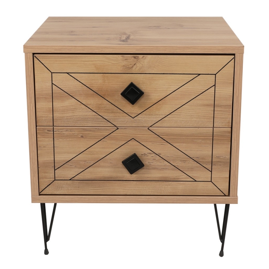 Nachttisch LUNA 55x50 cm braun/schwarz