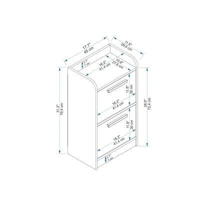 Nachttisch LUSES 79,4x45 cm Kiefer atlantisch/beige