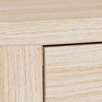Nachttisch MADERA 46 x 30 cm Weiß-Eiche