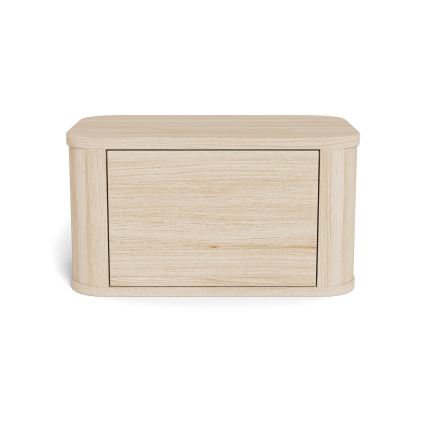 Nachttisch MADERA 46 x 30 cm Weiß-Eiche