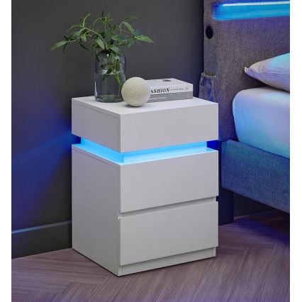 Nachttisch mit Hintergrundbeleuchtung SMARTIE weiß