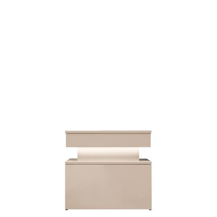 Nachttisch mit LED-Beleuchtung GLOSSA 55x51 cm beige