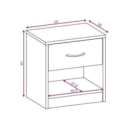 Nachttisch NED weiß