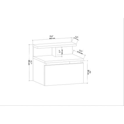 Nachttisch NOVEN in Anthrazit