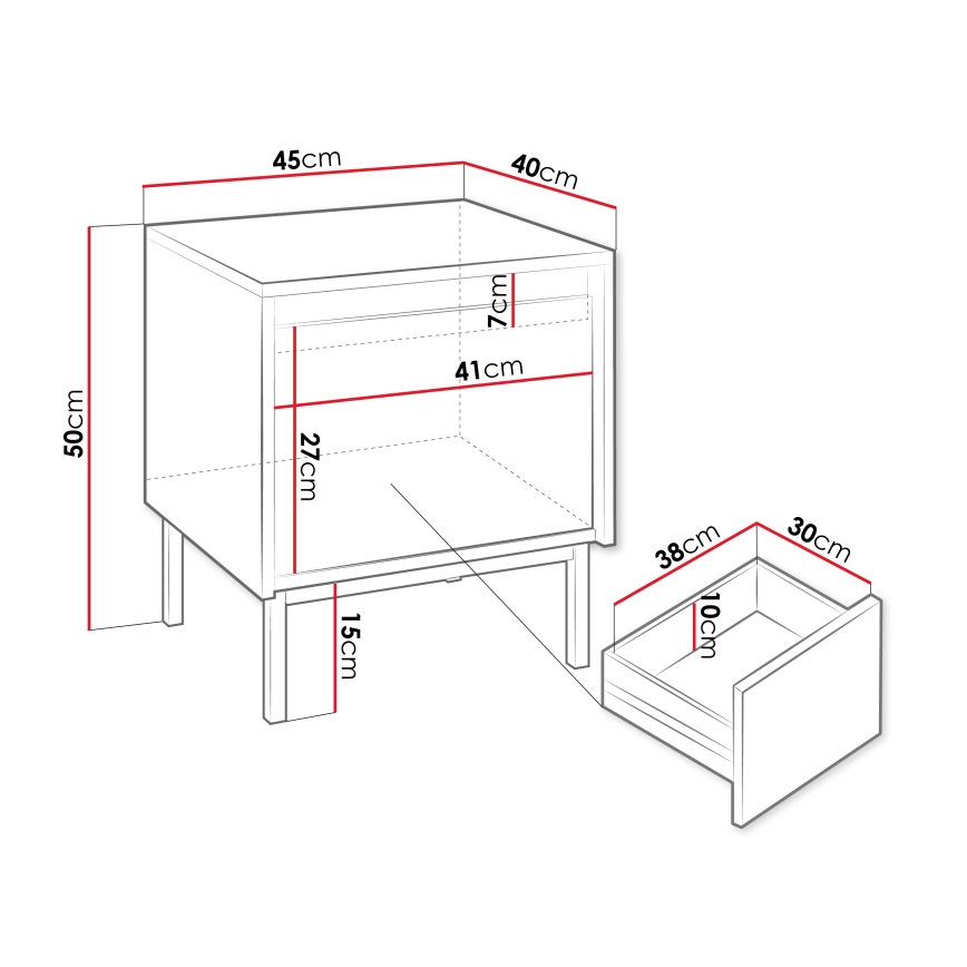 Nachttisch OZMI 50x45 cm Kaschmir