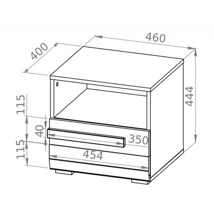 Nachttisch SARPA 45x46 cm weiß/braun