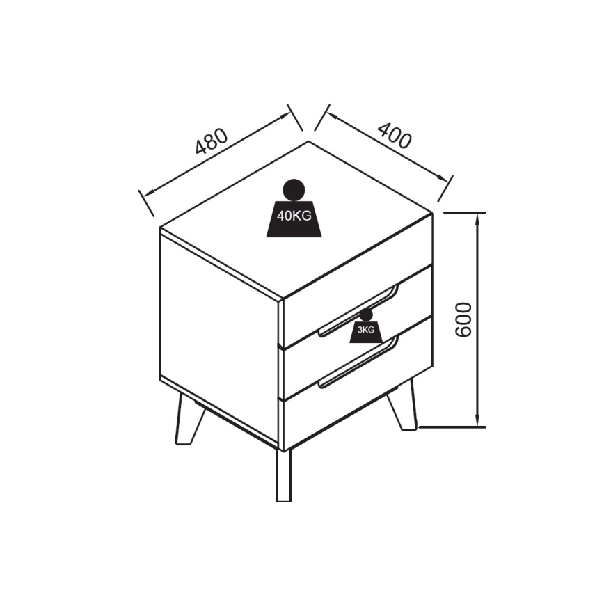 Nachttisch SINIRA weiß