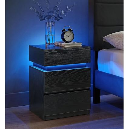 Nachttisch SMARTIE mit Beleuchtung, schwarz