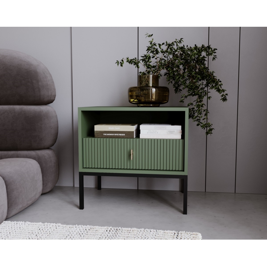 Nachttisch SUE Grün/Schwarz