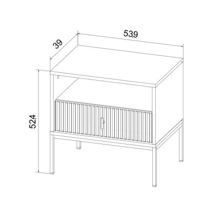 Nachttisch SUE Grün/Schwarz