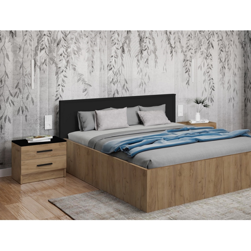 Nachttisch TOD Eiche Craft/schwarz