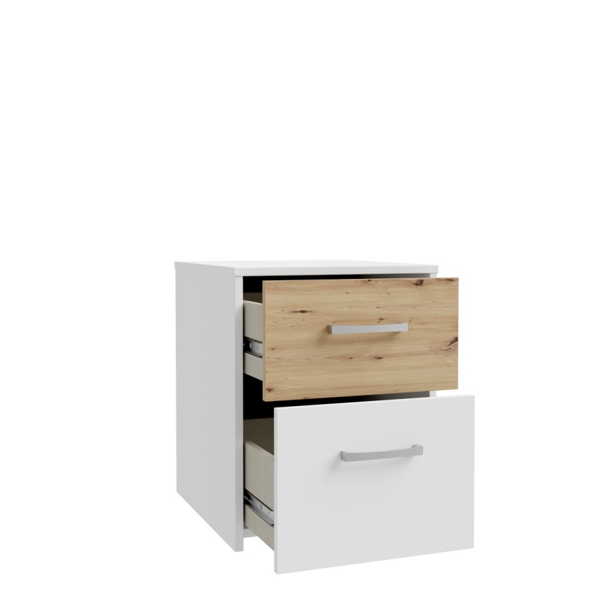 Nachttisch URO Artisan-Eiche/Weiß