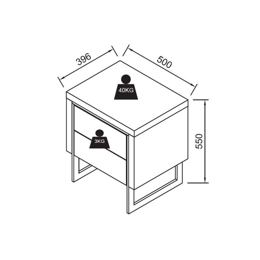 Nachttisch ZARINE Eiche