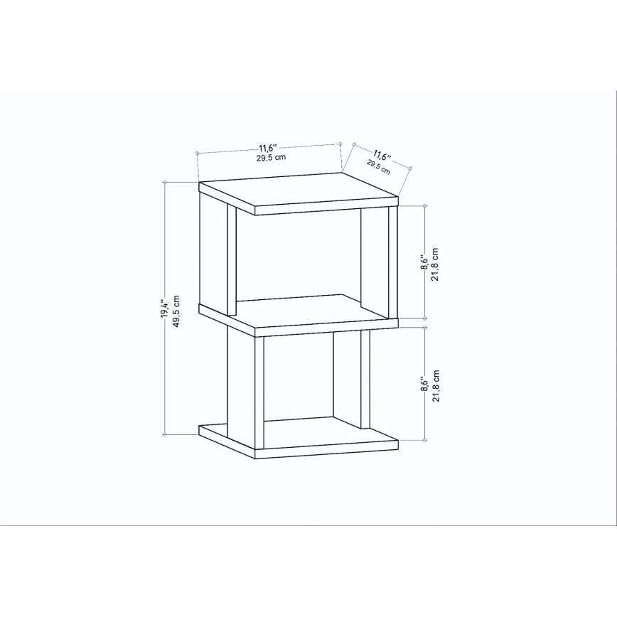 Nachttisch ZUNA Eiche/Weiß