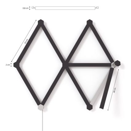 Nanoleaf - Satz Leistenabdeckungen LINES 9 Stk. schwarz matt