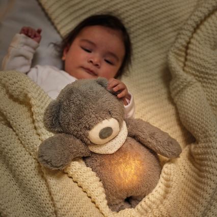 Nattou - Kuscheltier mit Melodie und Licht SLEEPY BEAR 4in1 grau