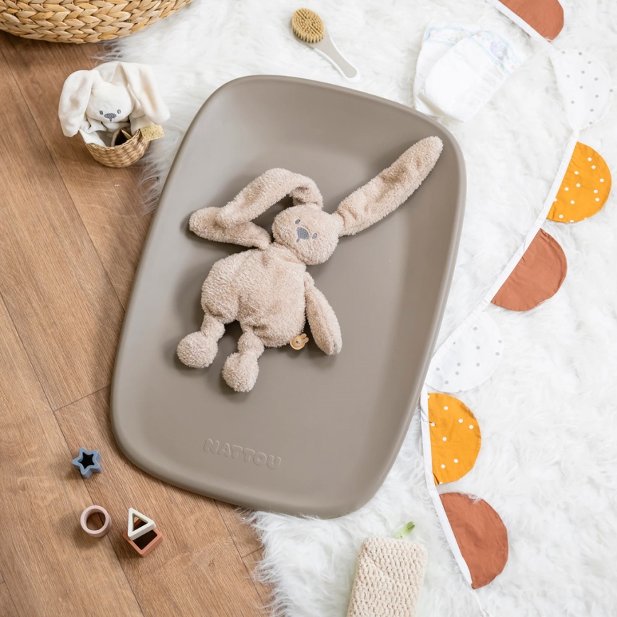 Nattou - Wickelauflage SOFTY 50x70 cm braun