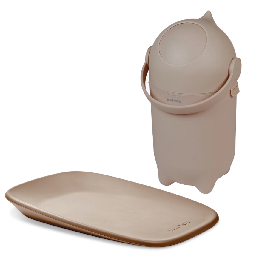 Nattou - Windeleimer und Wickelauflage SOFTY 50x70 cm braun